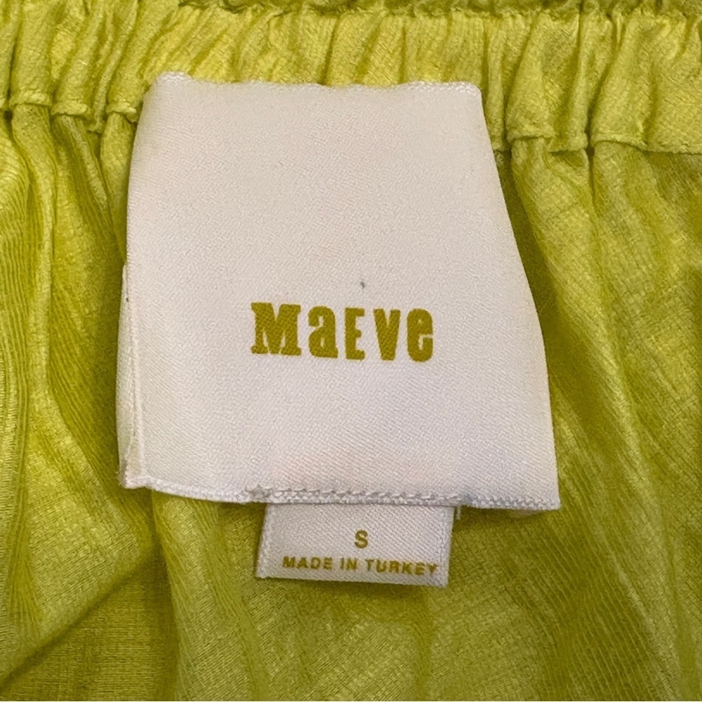 Anthropologie Maeve Leonie Top One Shoulder Lightweight Lime Green Sz. S - Picture 8 of 10